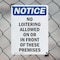 Signmission No Loitering Allowed On Or In OSHA Notice Sign, Aluminum, 10in W x 14in L, 2PK OS-2PACK-NS-A-1014-V-14685 - alternate 3